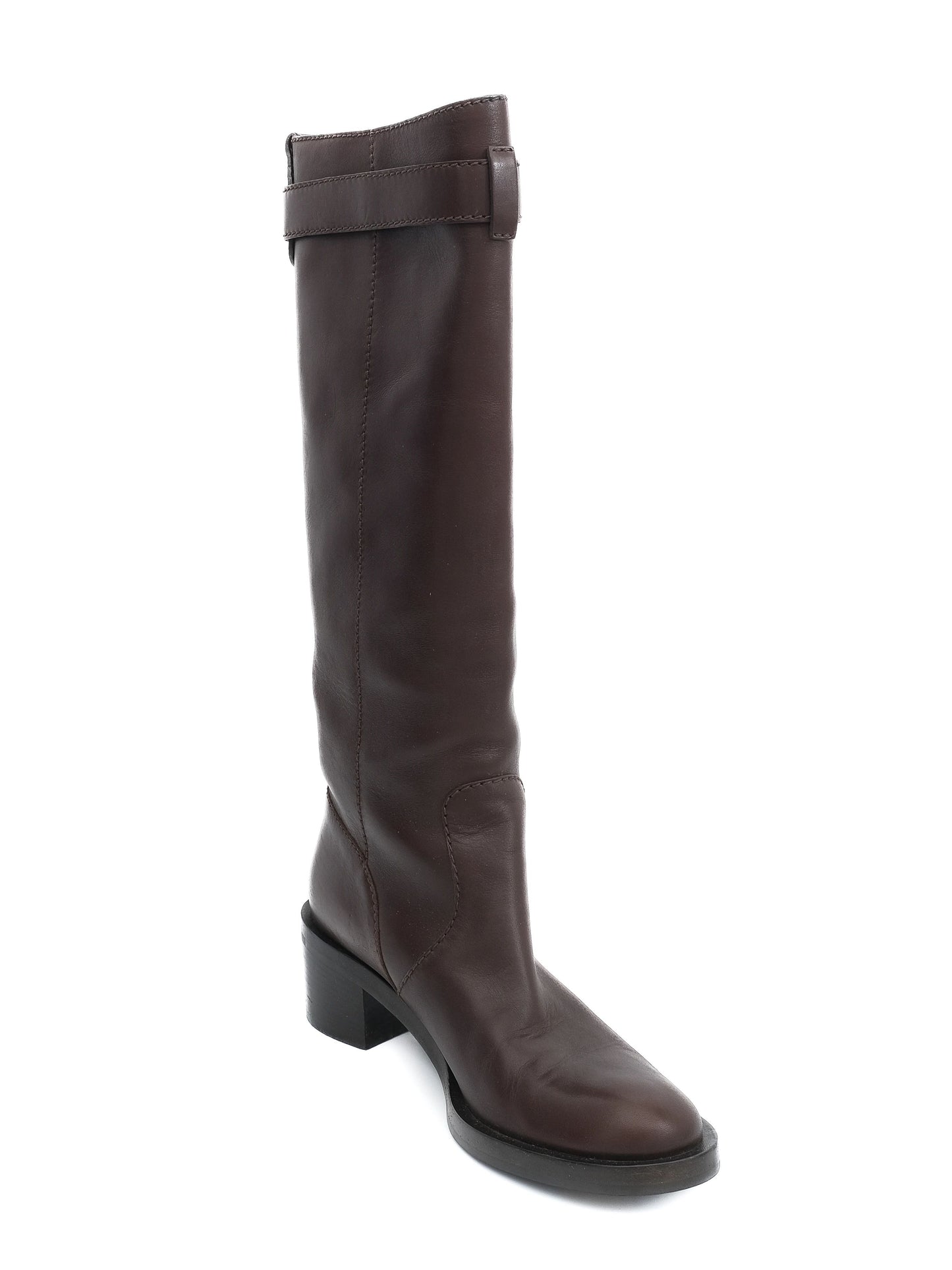 excellent gucci orange leather knee-high boots size 36.5
