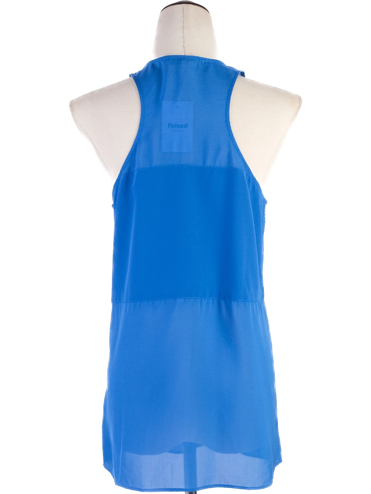 excellent alexander wang blue silk sleeveless tank top size s
