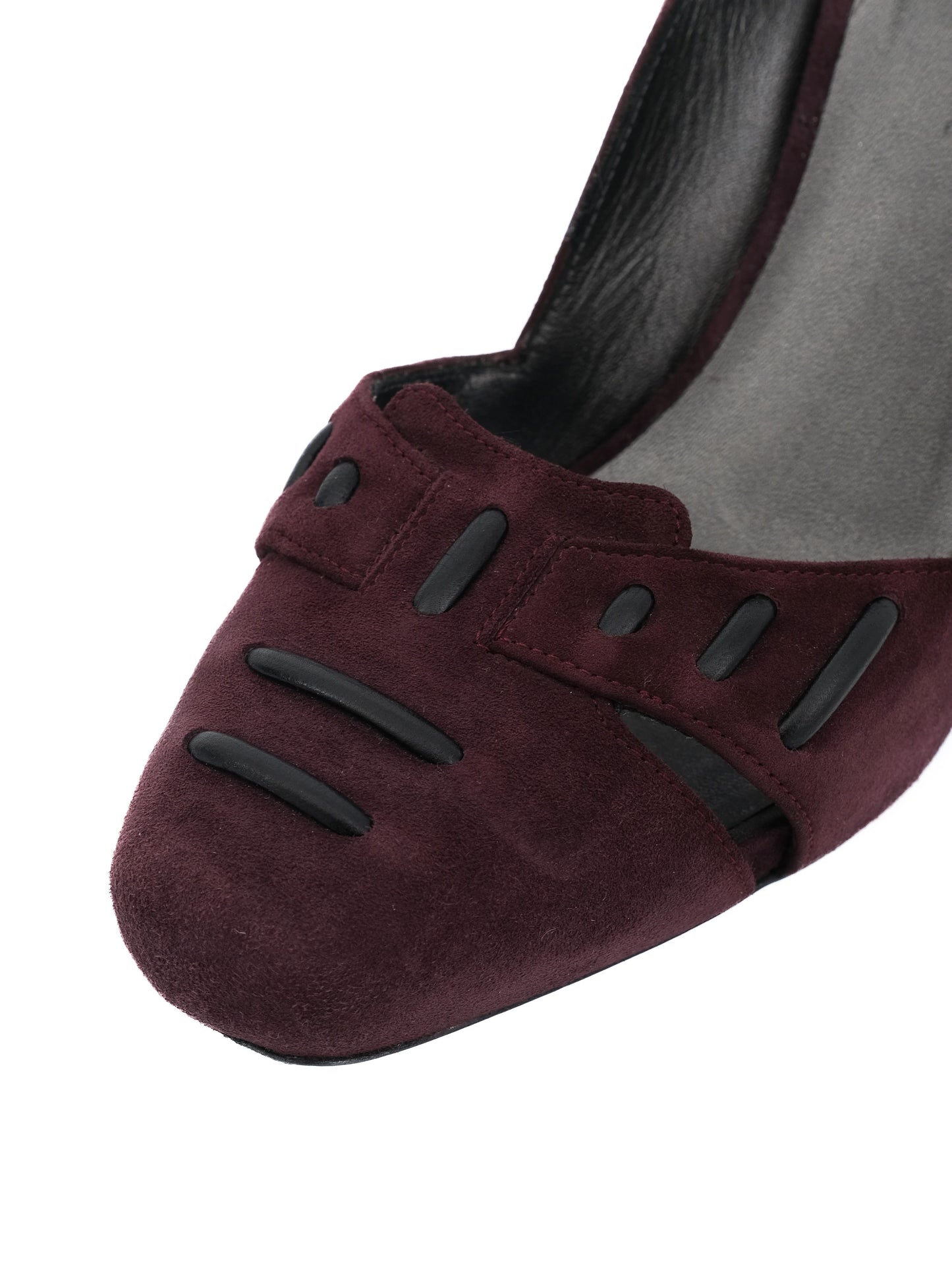 good donna karan burgundy high-heeled shoes genuine suede size 37.5