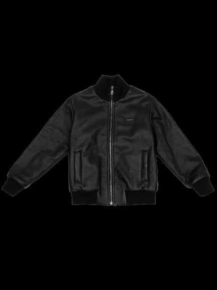 perfect dolce gabbana black leather jacket for kids size 6