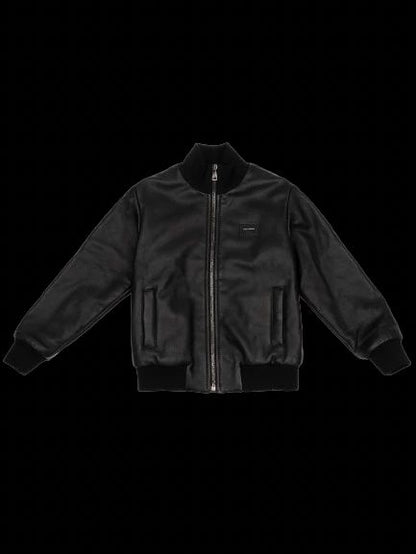 Perfect Dolce Gabbana Black Leather Jacket for Kids Size 6