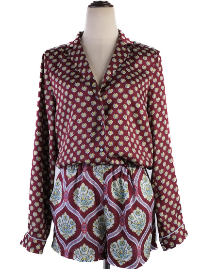 Excellent Pinko Red Two-Piece Clothing Set Women's Sleepwear