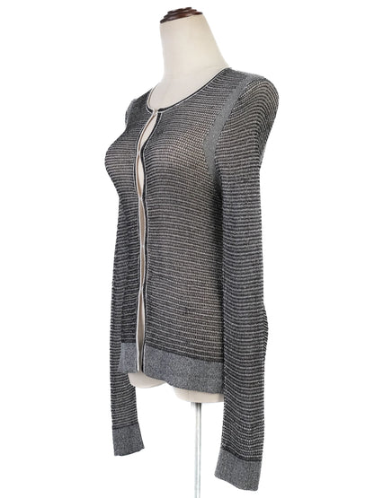 EXCELLENT Maje Gray Knitted Long Sleeve Top Size XS Sheer Viscose
