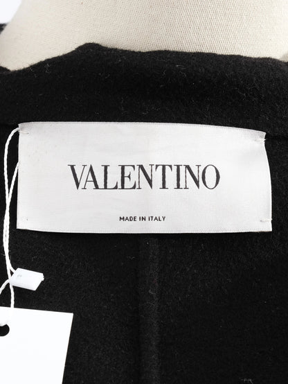 NEW Valentino Black Flared Wool Coat XXS Women