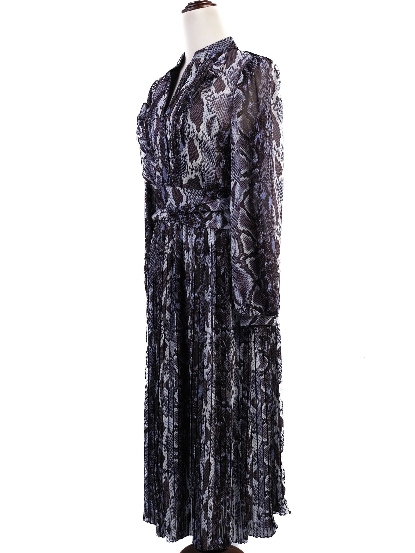 excellent karen millen purple snake print dress size n/a