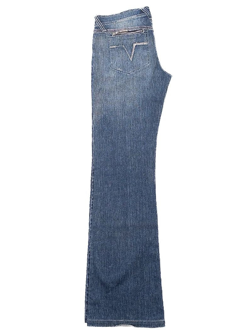 excellent versace jeans couture blue cotton jeans size m