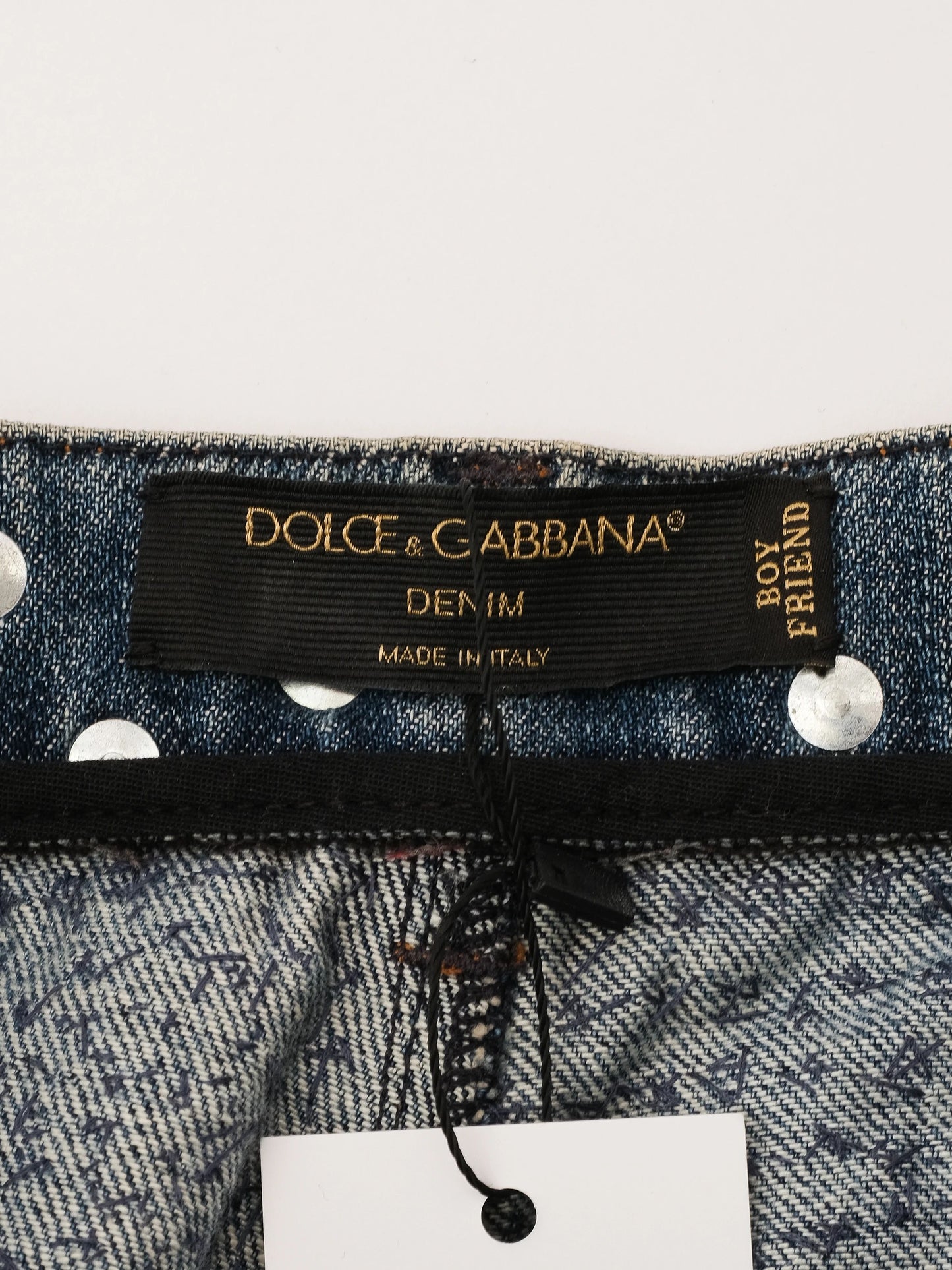 excellent dolce gabbana blue cotton distressed jeans size s