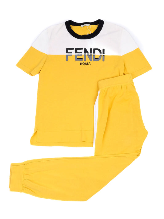 Excellent Fendi Cotton Women's Yellow & White Clothing Set