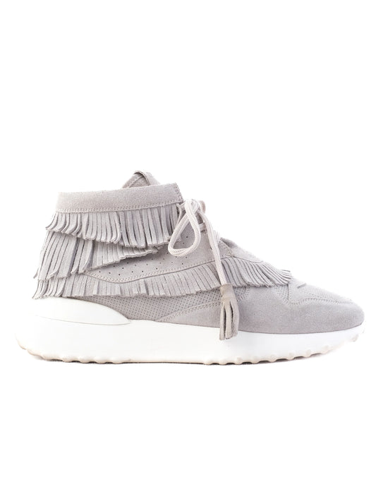Tod's Gray Leather High-Top Sneakers Women Size 40 Excellent