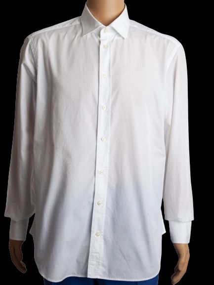 good armani exchange white slim fit button-up shirt size xl