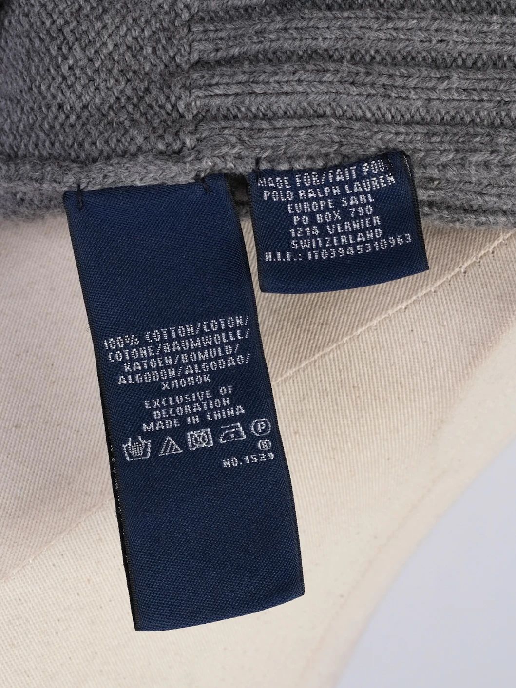 excellent ralph lauren gray v-neck sweater women cotton size m