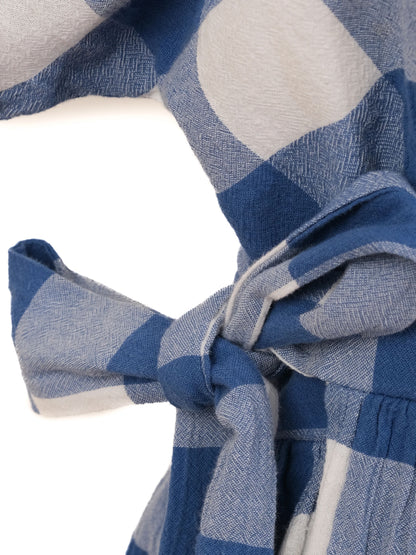 Perfect Mara Hoffman Blue Checkered Dress Wrap Style Size Unknown