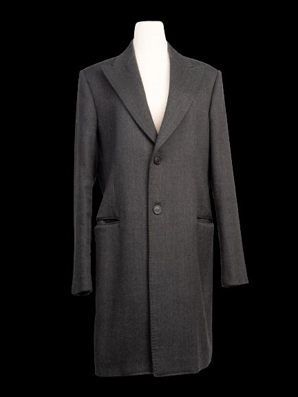 excellent emporio armani black wool overcoat size l
