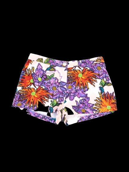 Excellent Blumarine Floral Shorts Size S Cotton Natural Combined Color