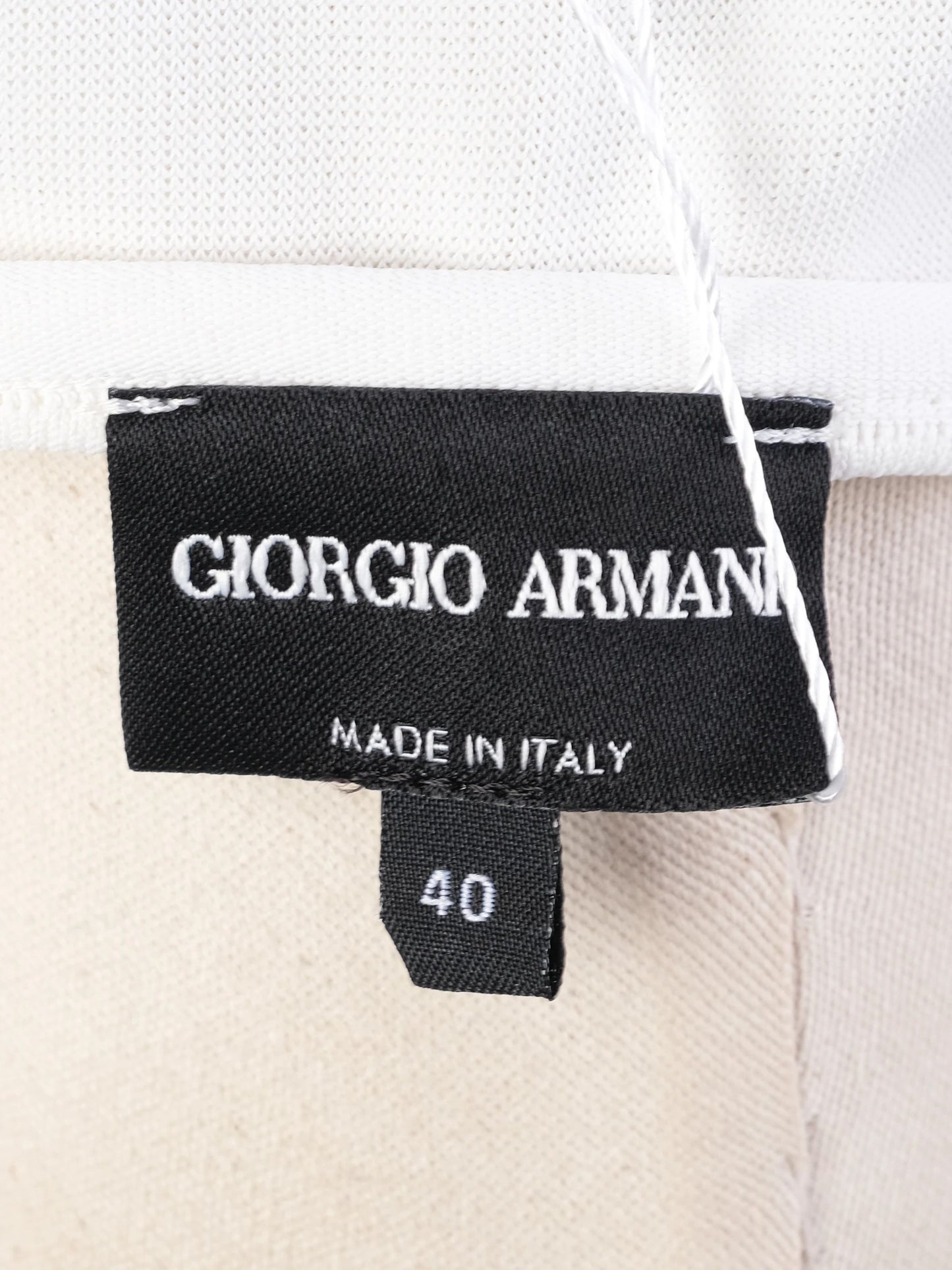 excellent giorgio armani white beaded top size m women viscose
