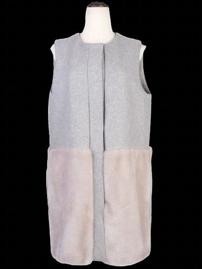 Excellent Sportmax Gray and Furry Women's Vest - Size N/A