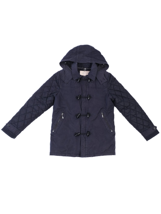Excellent Burberry Blue Quilted Hooded Jacket for Kids Size 12