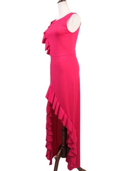 Average Condition Maje Pink Ruffled Sleeveless Dress Size XS
