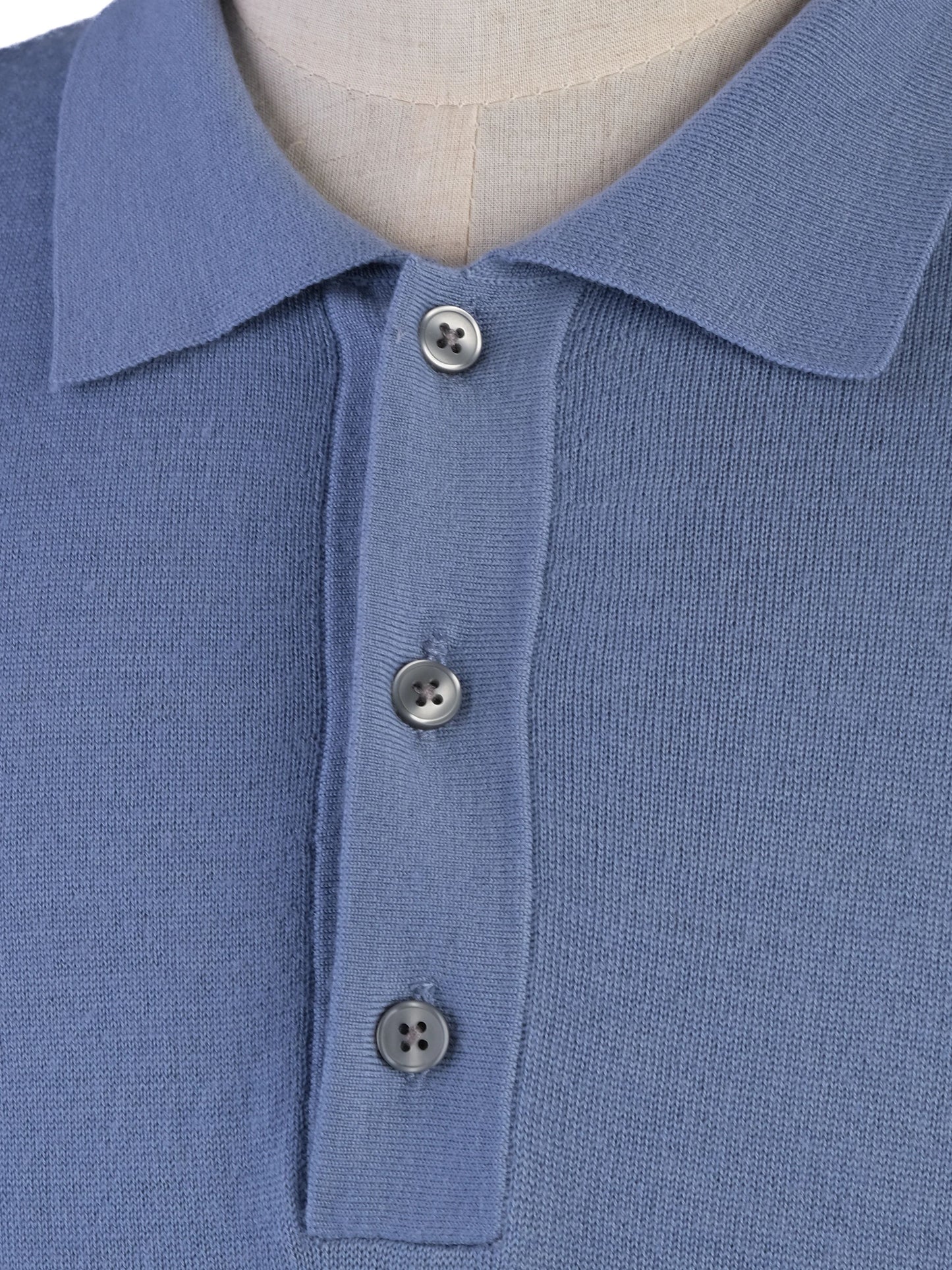 excellent vince blue wool long sleeve polo shirt size xl