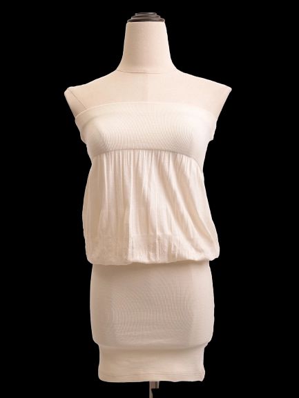 new patrizia pepe strapless white viscose dress size xxs