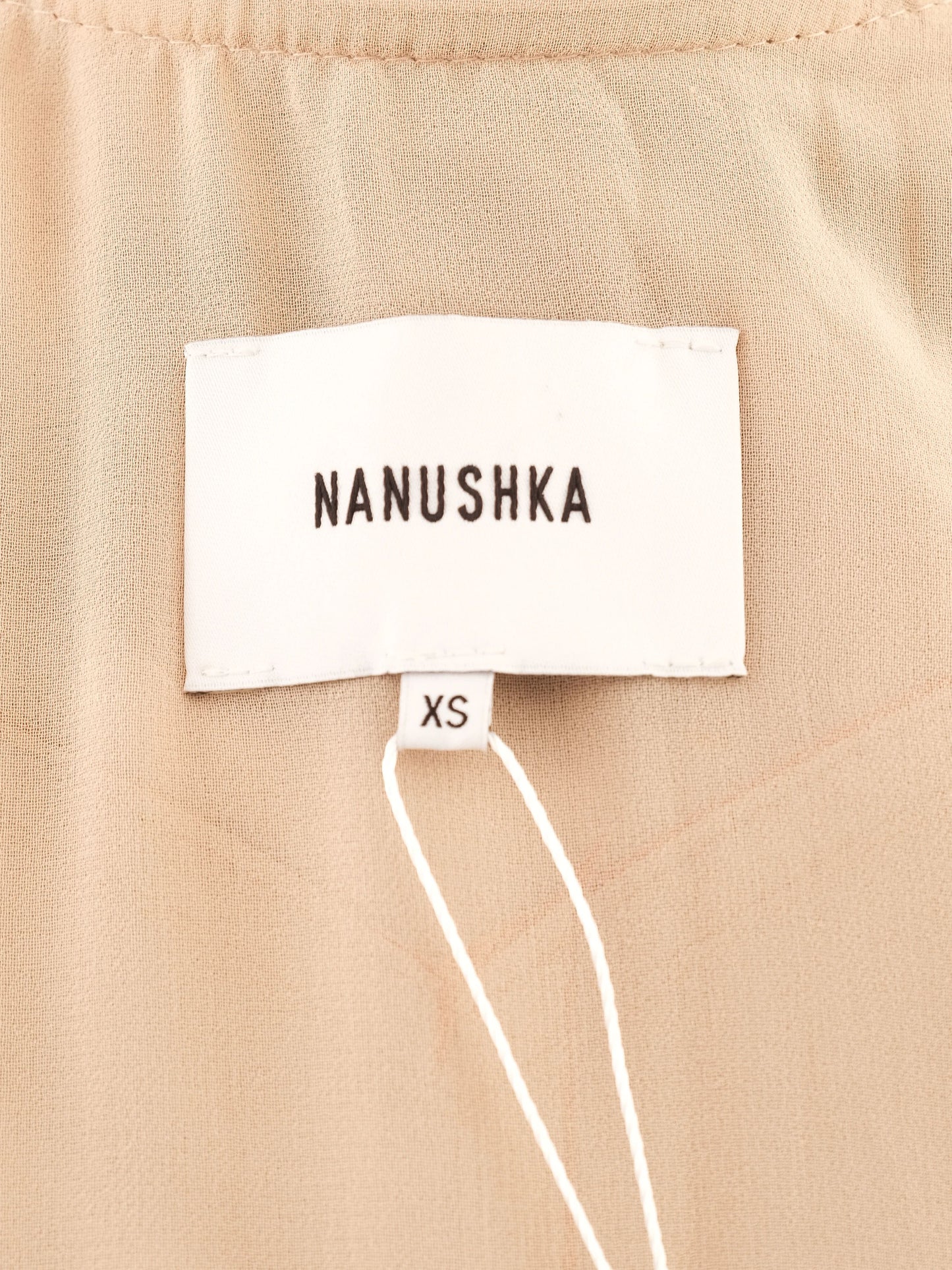 excellent nanushka orange polyurethane dress size xs