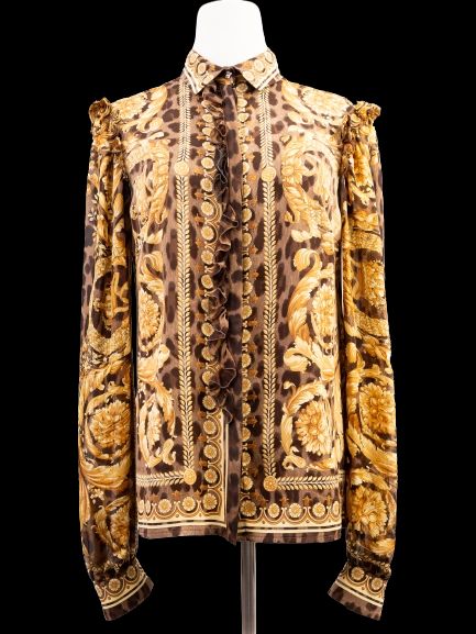 excellent versace women’s long-sleeve blouse silk size l combined