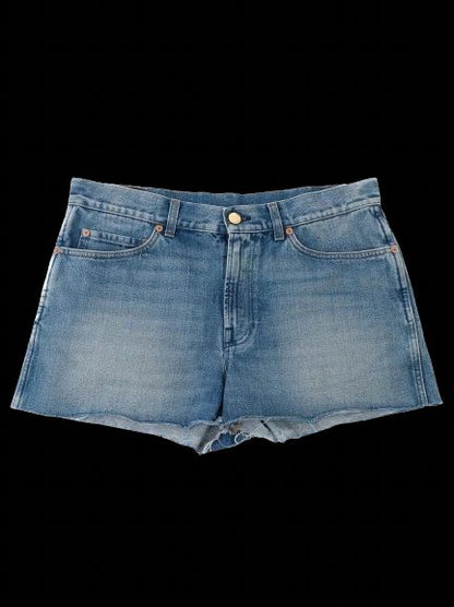 Excellent Gucci Blue Denim Shorts with Unique Pockets Size L