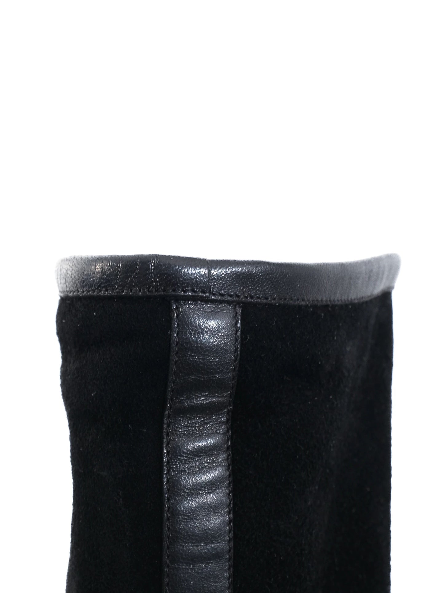 excellent loro piana black genuine suede knee-high boots women