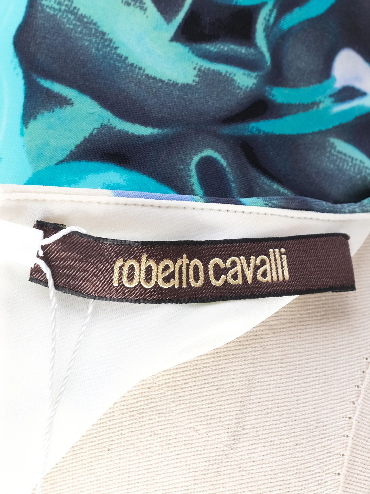 excellent roberto cavalli women's tropical print dress in nylon