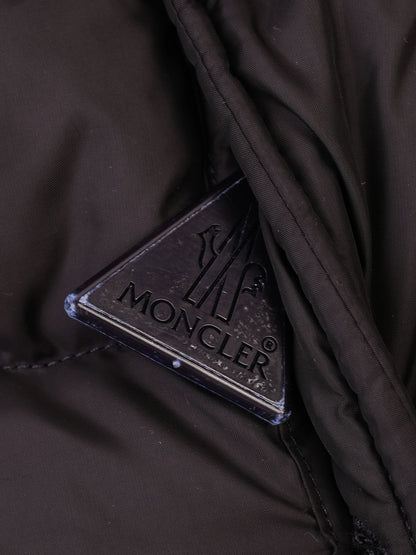 Excellent Moncler Kids Winter Coat Blue Polyester Size 4 with Fur Hood