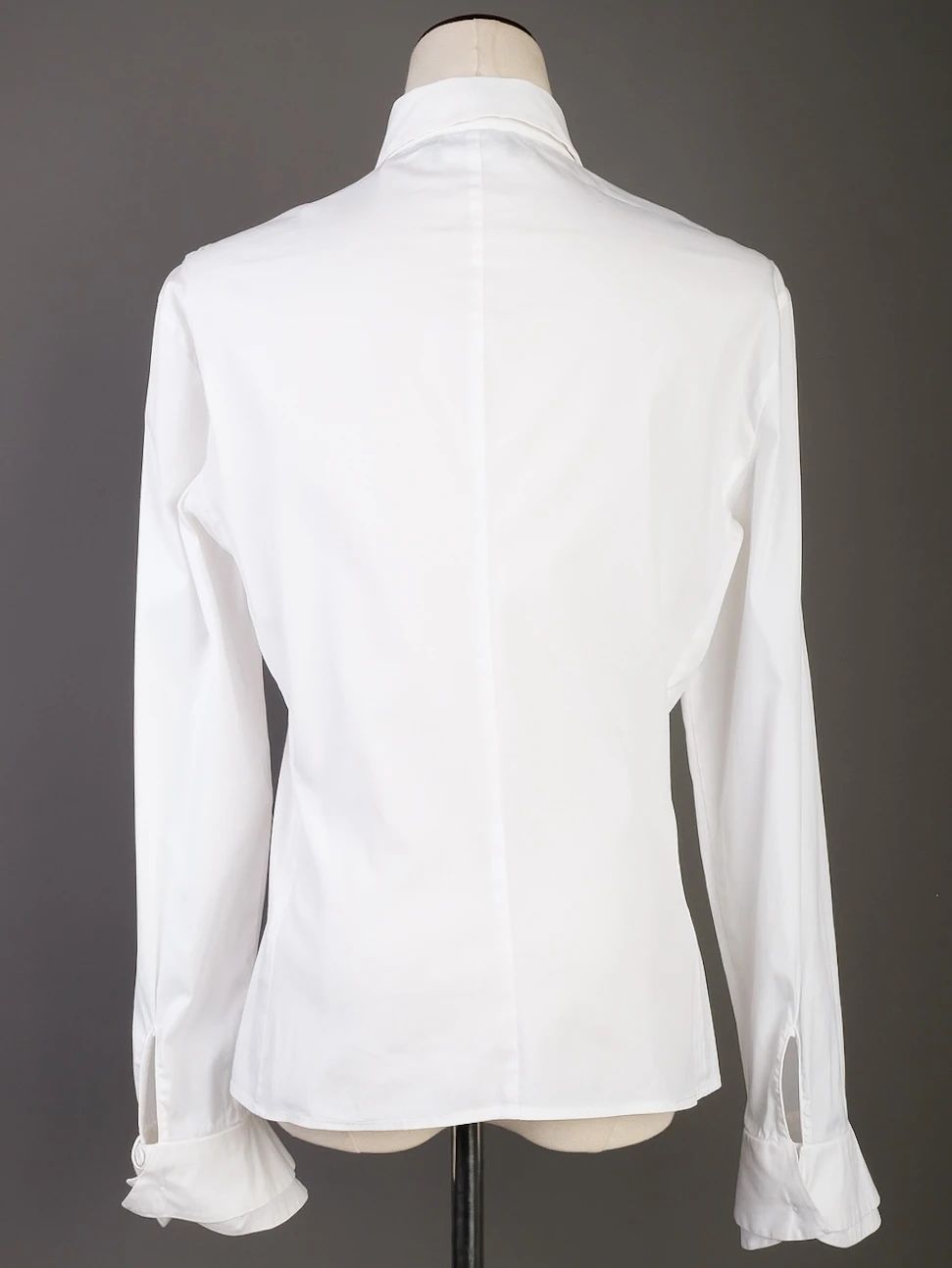 excellent emporio armani white cotton button-up shirt for women