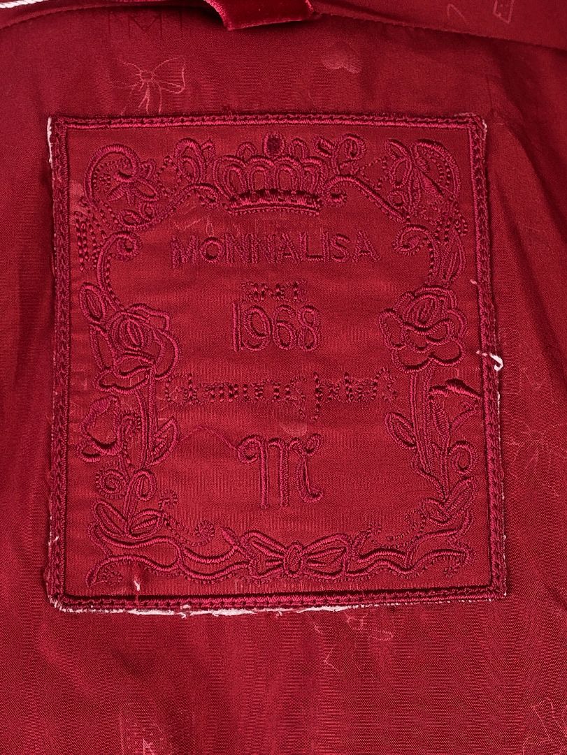 excellent monnalisa burgundy faux fur vest with hood size s