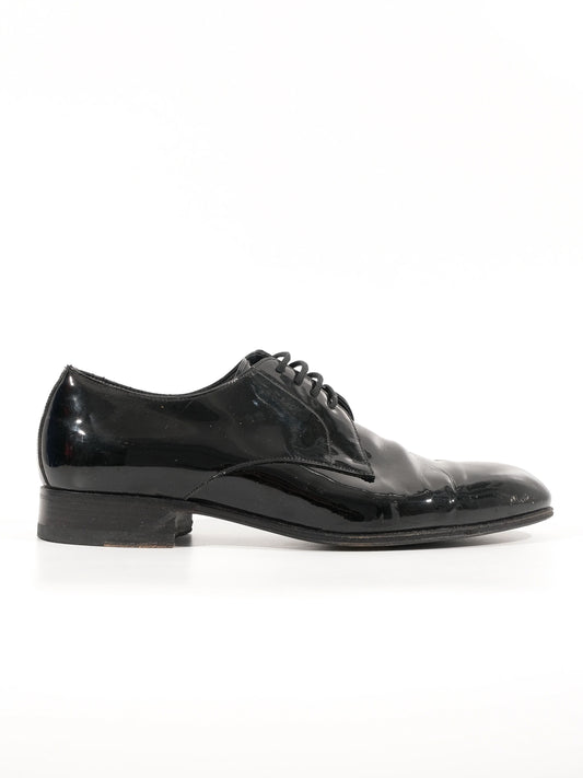 Excellent Valentino Black Patent Leather Dress Shoes Size 41