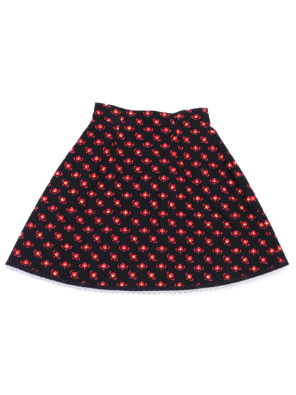 Excellent Miu Miu Black Floral Cotton Skirt Size M Made in Italy
