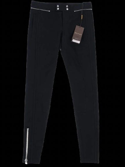 NEW Gucci Black Nylon Pants Size S with Zippers at Ankle