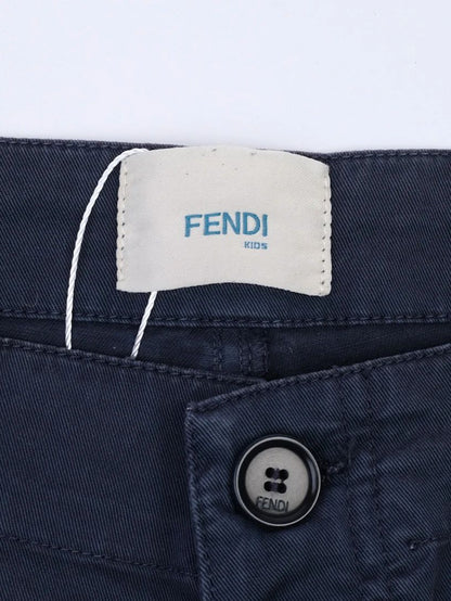 Excellent Fendi Kids Blue Cargo Shorts Size 10 Cotton
