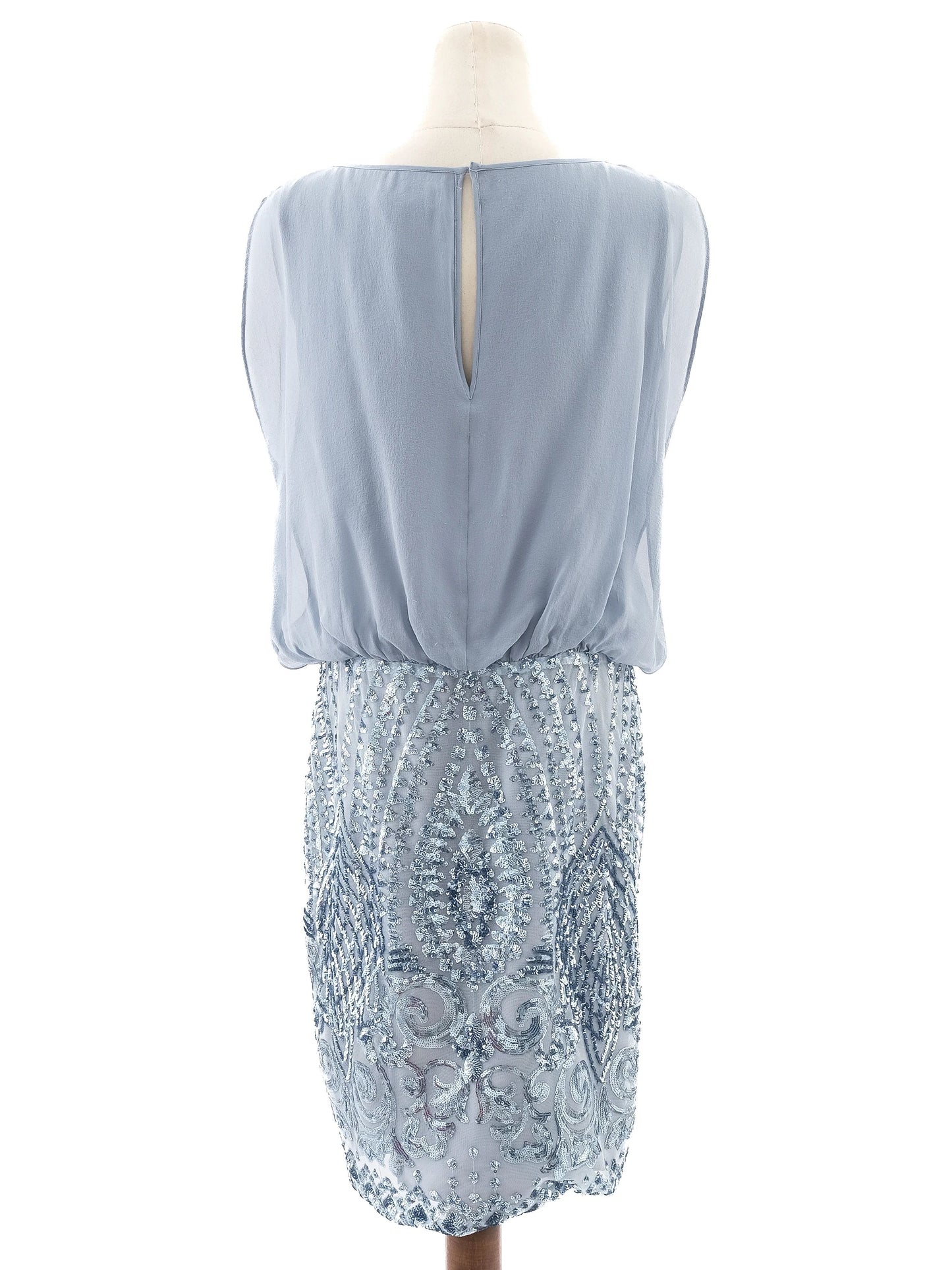 excellent luisa spagnoli blue silk evening dress size xl
