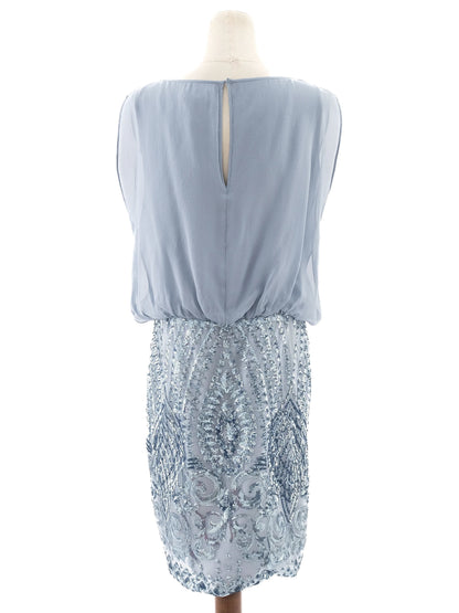 Excellent Luisa Spagnoli Blue Silk Evening Dress Size XL