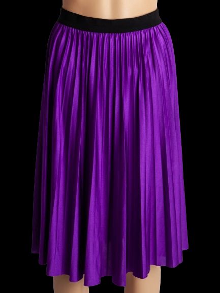 Excellent Pinko Purple Pleated Skirt Size S - Shiny Polyester