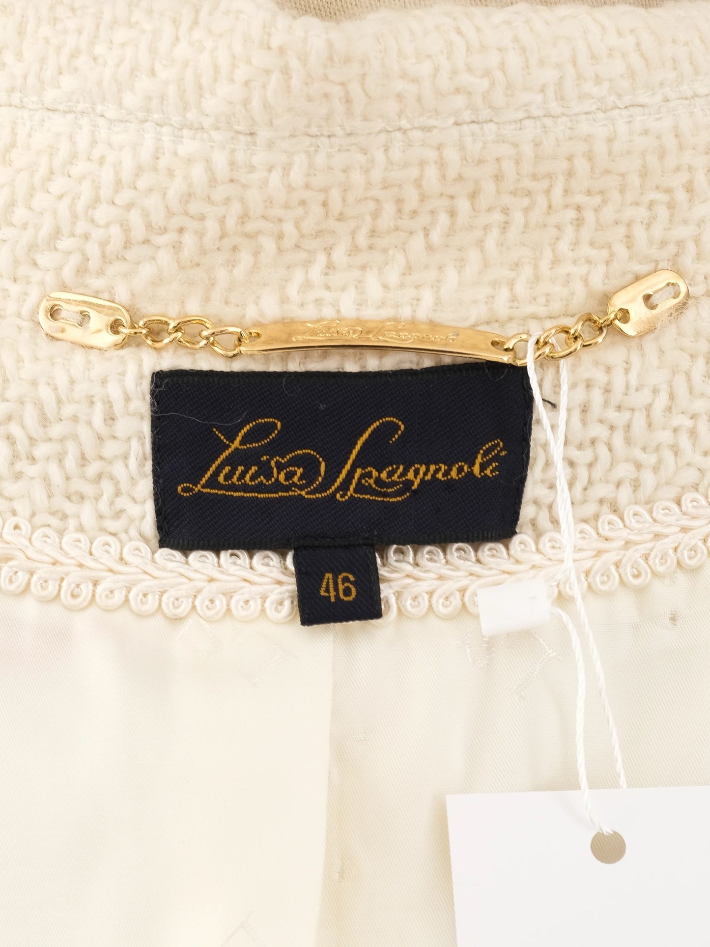 excellent luisa spagnoli white textured coat size l