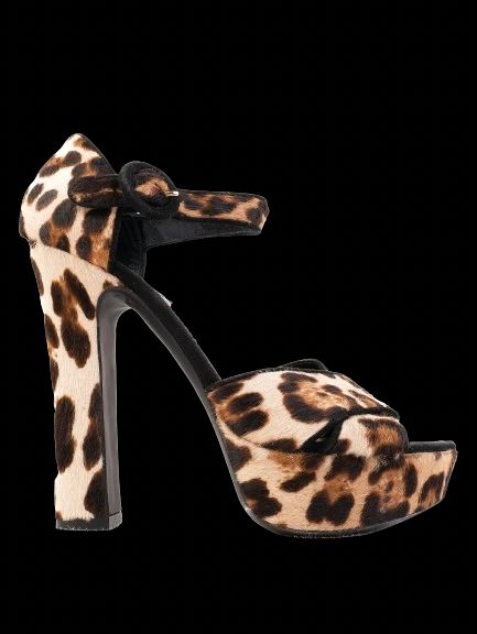 excellent dolce gabbana leopard print high-heeled platform shoes size 39