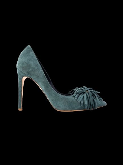 Excellent R&Renzi Green Leather High-Heeled Pumps Size 36.5