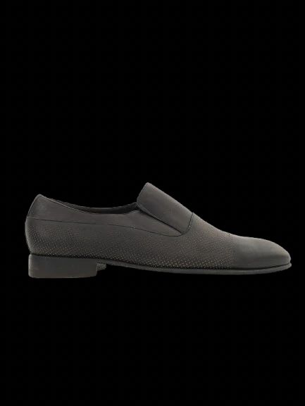 excellent black leather slip-on dress shoes size 42 for men