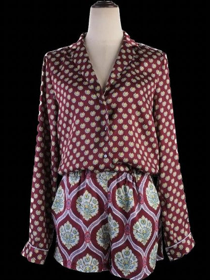 Excellent Pinko Red Two-Piece Clothing Set Women's Sleepwear