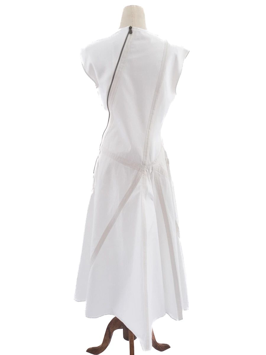 excellent bottega veneta white sleeveless dress cotton size n/a