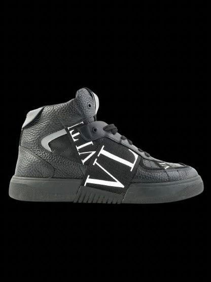 Excellent Valentino Black Leather High-Top Sneakers Size 40