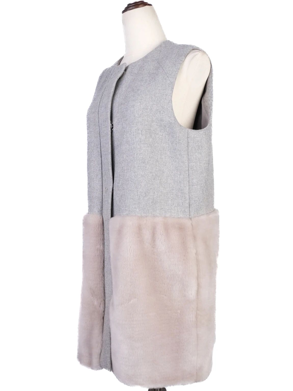 excellent sportmax gray and furry women's vest - size n/a