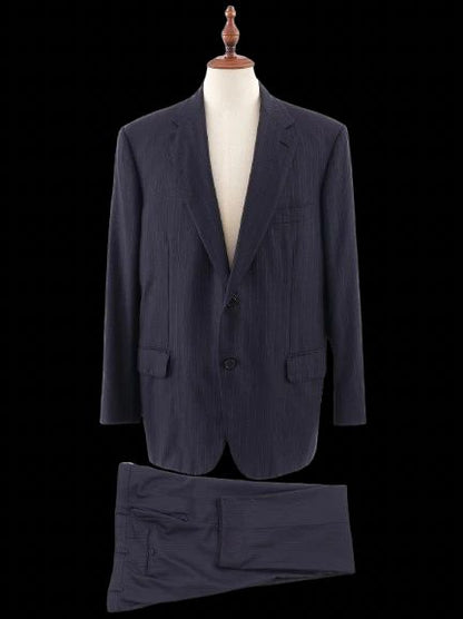 BRIONI Excellent Blue Cupro Suit Jacket Size XL Dark Pinstripe