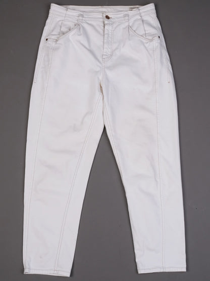 Excellent Brunello Cucinelli White Tapered Leg Pants Size XL