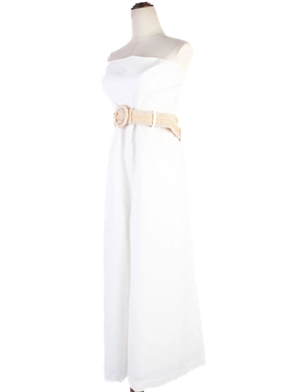 NEW Zimmerman White Strapless Jumpsuit with Woven Belt